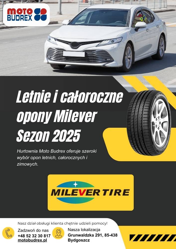 Katalog opon osobowych Milever (letnie, całoroczne) Sezon 2025 Moto Budrex